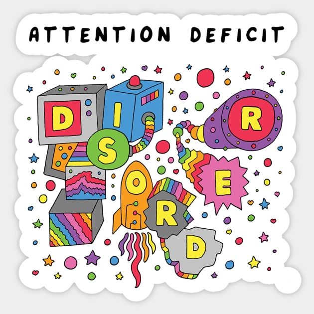 Attention deficit Sticker by RaminNazer